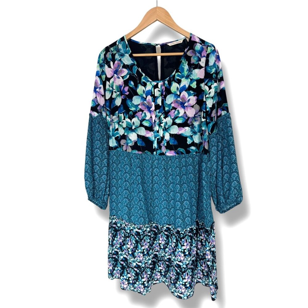 Soft Surroundings Mixed Print Tunic Peasant Boho Dress Size‎ Small Bohemian